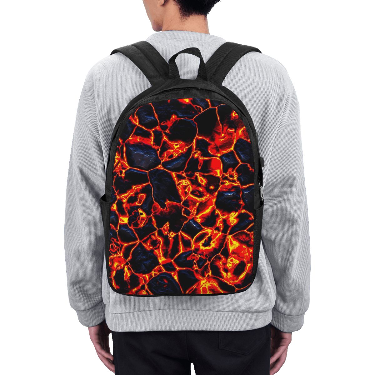 Women Bags College - Magma Volcano Lava Fire Backpack Travel