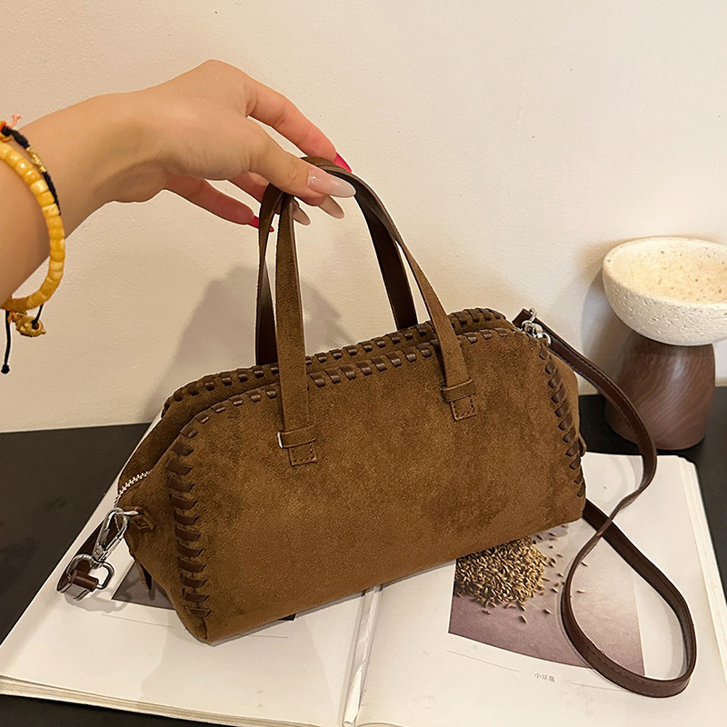 Women'S Work Bags Tote - Frosted Faux Suede Boston Bowling Crossbody