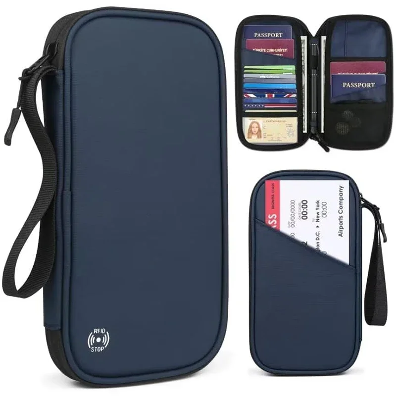 Women Bags Zip - Lightweight Family Travel Passport Cover Wallet