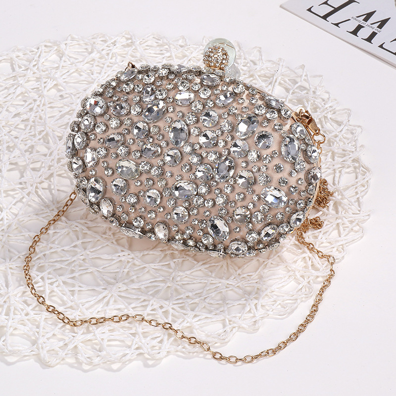 Women Bags Golden - Golden Birthday party Luxury Crystal Silver