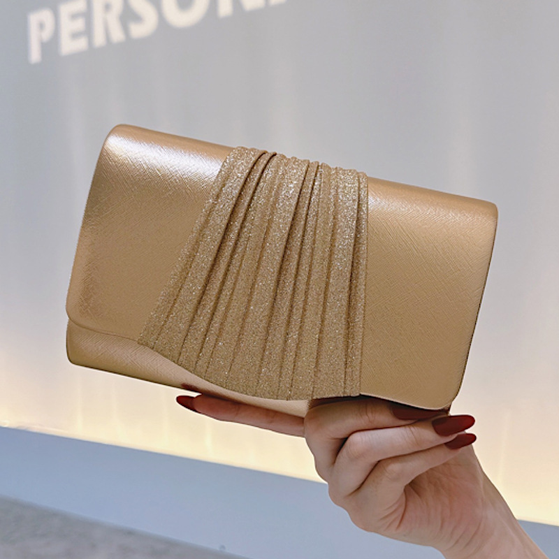 Women Bags Golden - Golden Small Evening Clutch Bag for