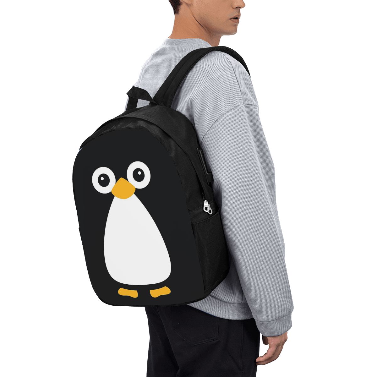 Women Bags College - Cute Vector Penguin Backpack Travel Notebook