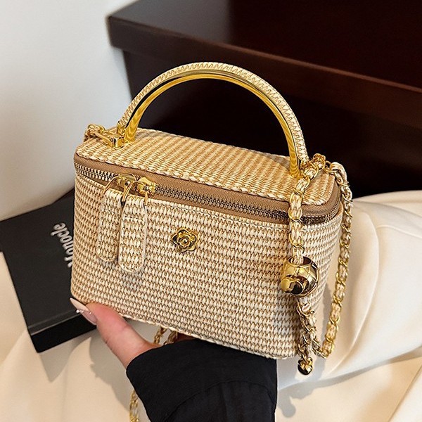 Women Bags Golden - 2026 new woven pattern box bag