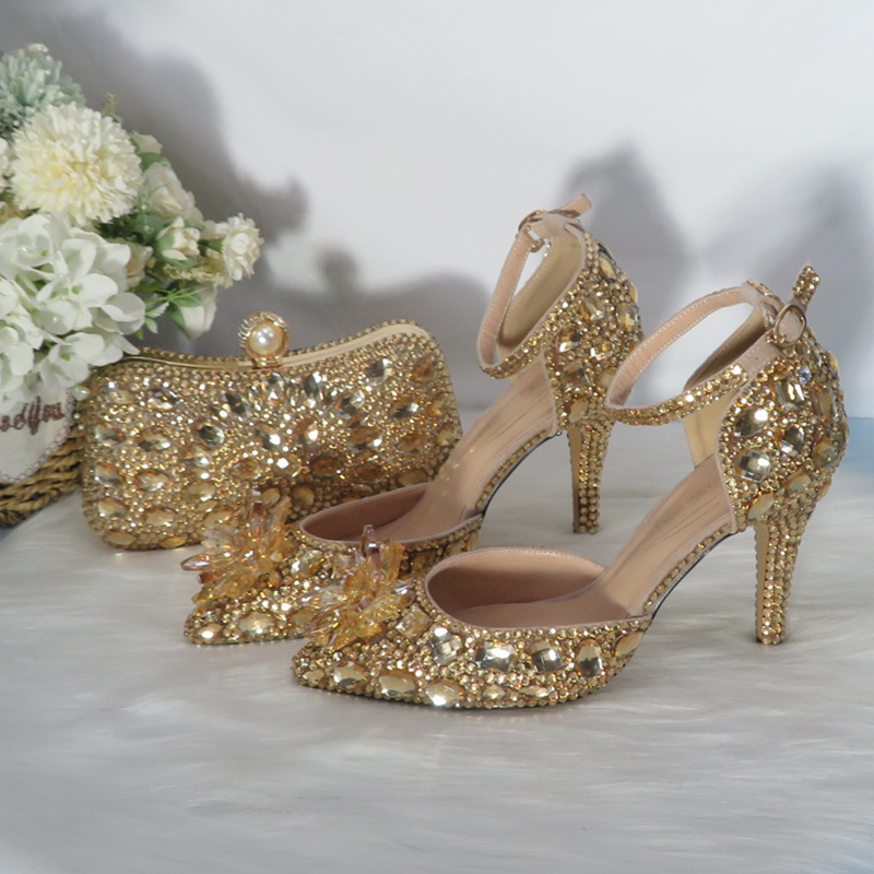 2021New  Golden crystal Bridal - Women Bags For Wedding 评论和价格