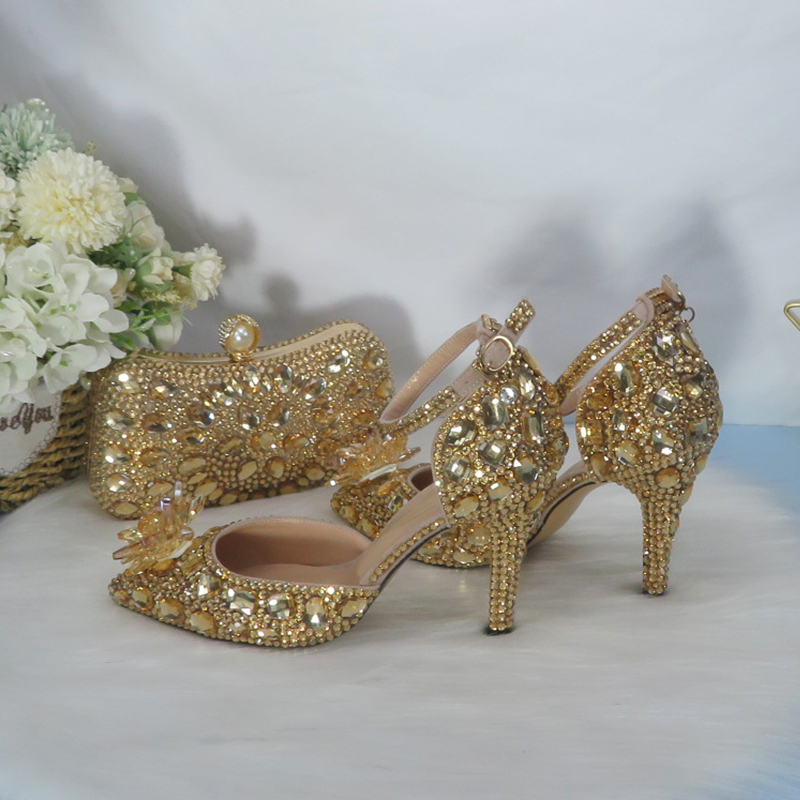 2021New  Golden crystal Bridal - Women Bags For Wedding 评论和价格