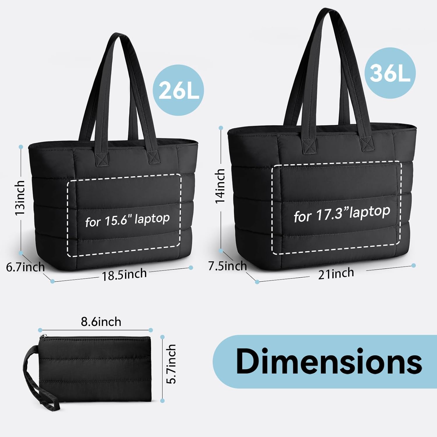 Puffer Tote Bag for Women, Lig - Women'S Work Bags Tote 评论和价格