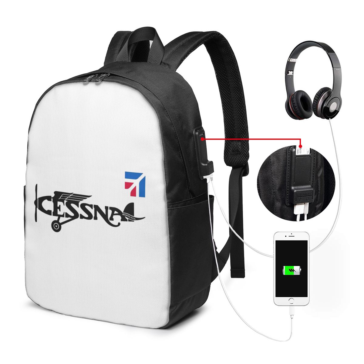 Cessna Logo Backpack Travel No - Women Bags College 评论和价格