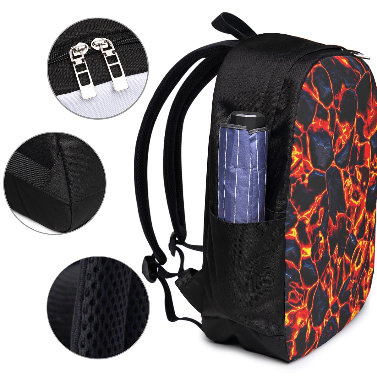 Magma Volcano Lava Fire Backpa - Women Bags College 评论和价格