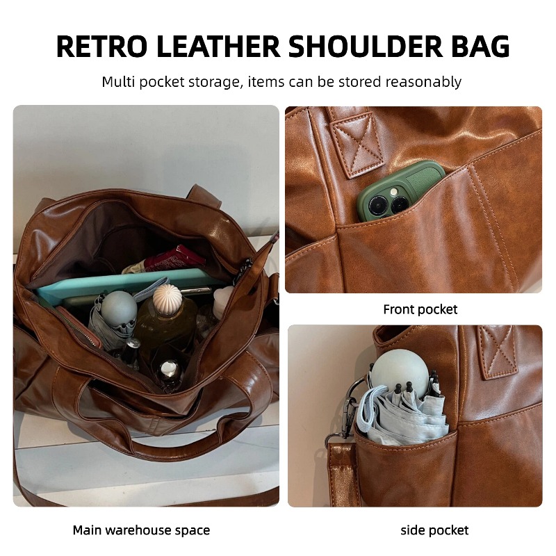 Women Retro Soft Leather Handb - Women'S Work Bags Tote 评论和价格