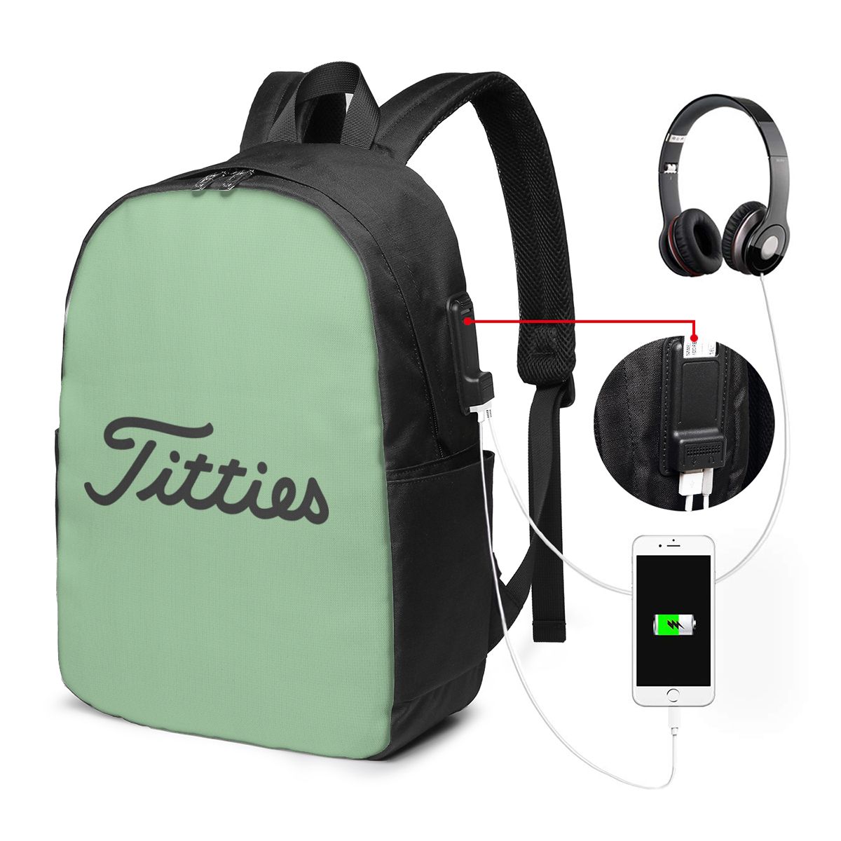 Titties Golf Ball Backpack Tra - Women Bags College 评论和价格