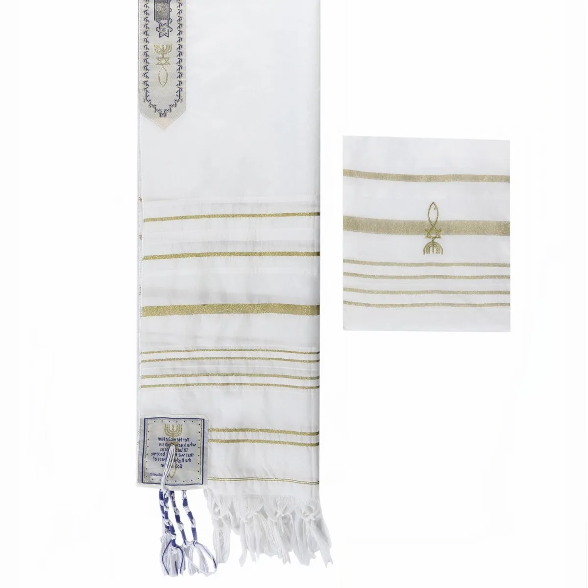 Golden Stripes Prayer Shawl wi - Women Bags Golden 评论和价格