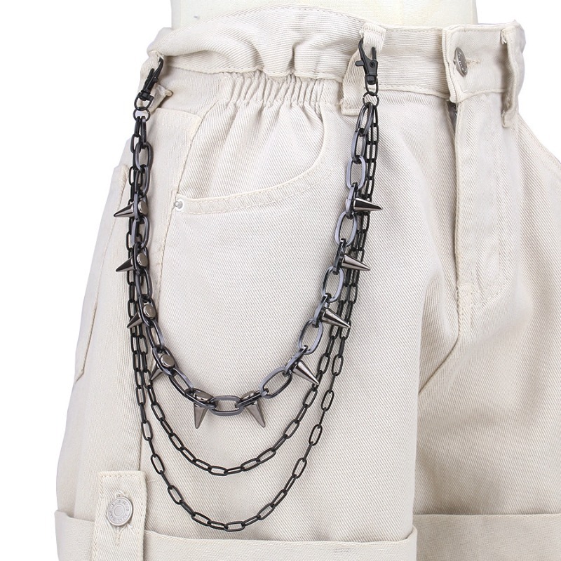 Hip Hop Punk Rock Metal Pants  - Women Bags With Wallet 评论和价格