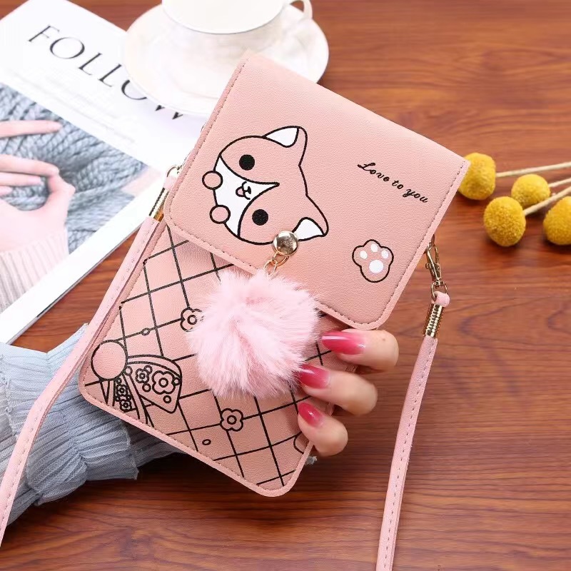 Cute Cartoon Pattern Touch-Scr - Women Bags With Wallet 评论和价格