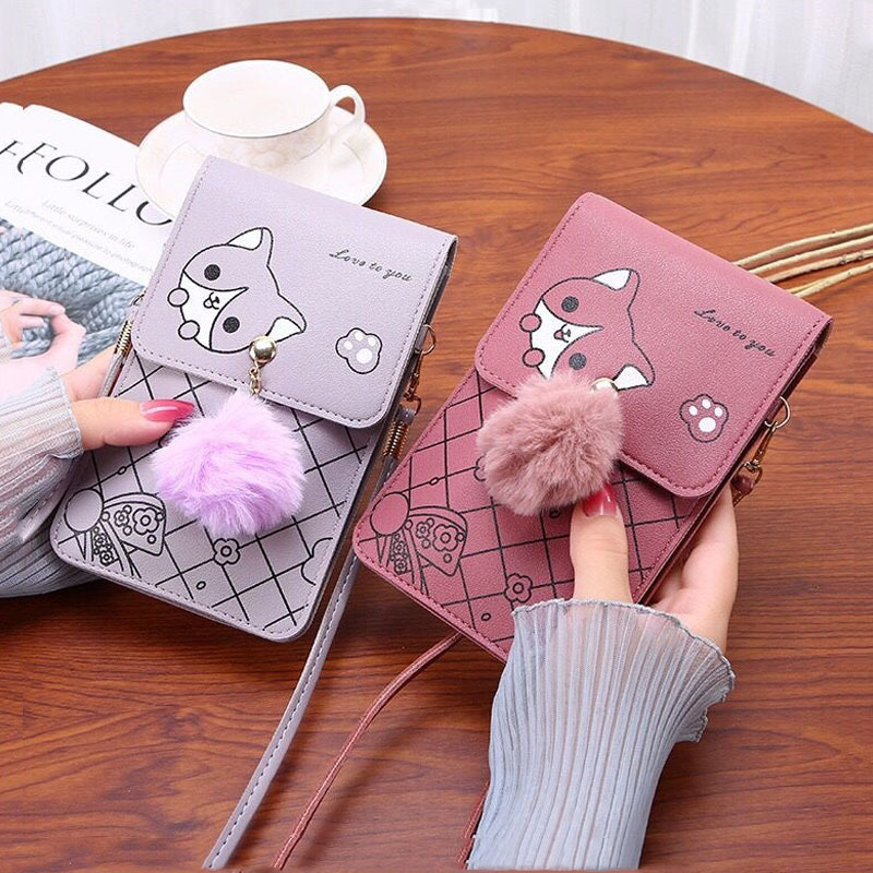 Cute Cartoon Pattern Touch-Scr - Women Bags With Wallet 评论和价格