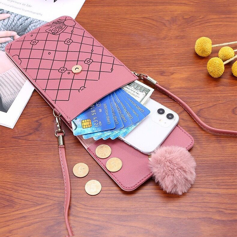 Cute Cartoon Pattern Touch-Scr - Women Bags With Wallet 评论和价格