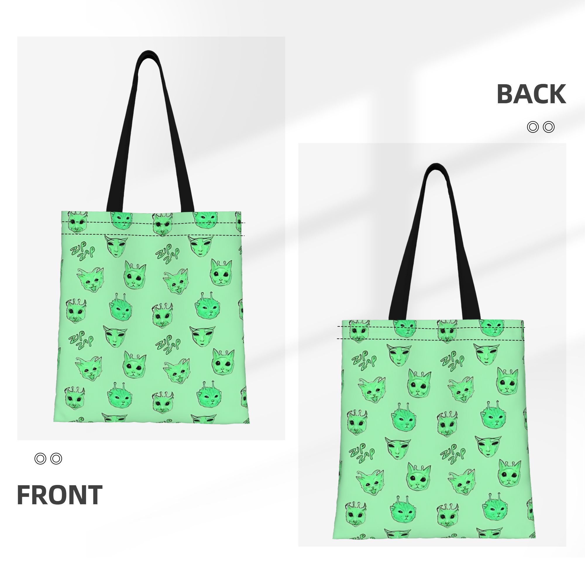 Cat meme Alien Cat Zip Zap Mem - Women Bags Zip 评论和价格