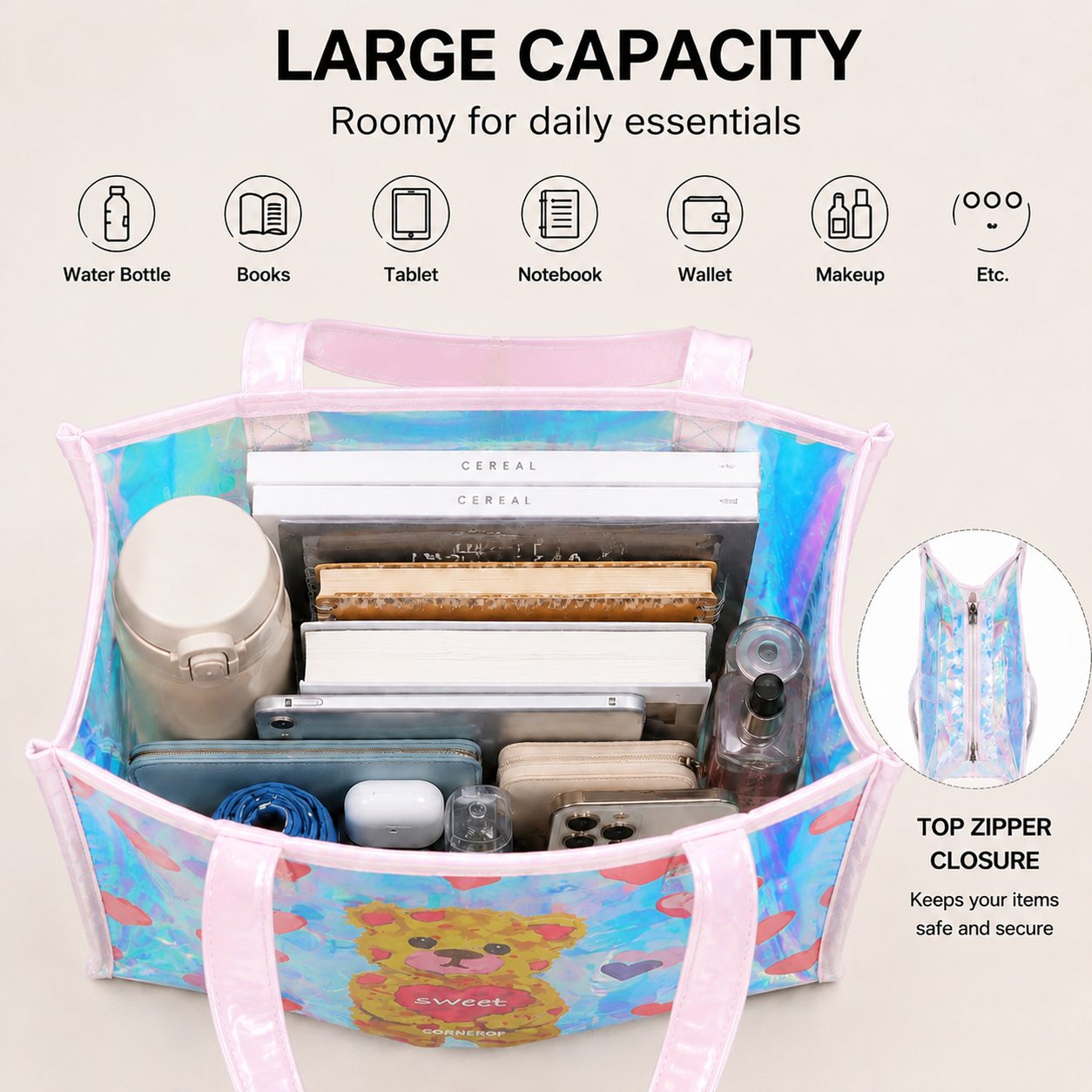 Holographic Transparent Tote B - Women Bags Lv 评论和价格