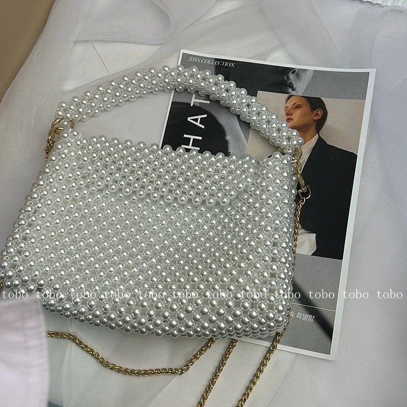 Ins Superlatives Pearl Bead Wa - Women Bags Golden 评论和价格