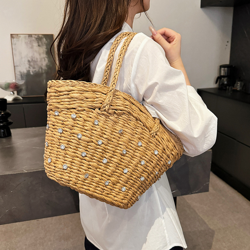 Straw Woven Diamond High Quali - Women Bags Branded Sale 评论和价格
