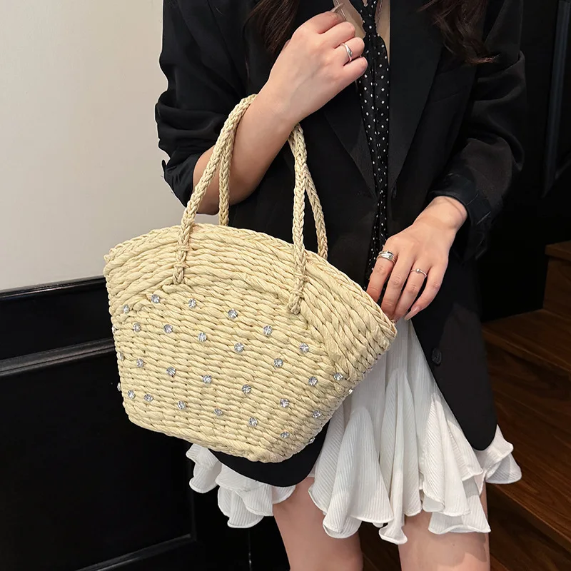Straw Woven Diamond High Quali - Women Bags Branded Sale 评论和价格
