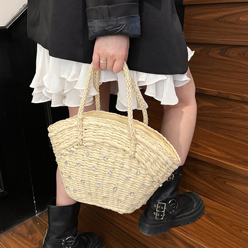 Straw Woven Diamond High Quali - Women Bags Branded Sale 评论和价格
