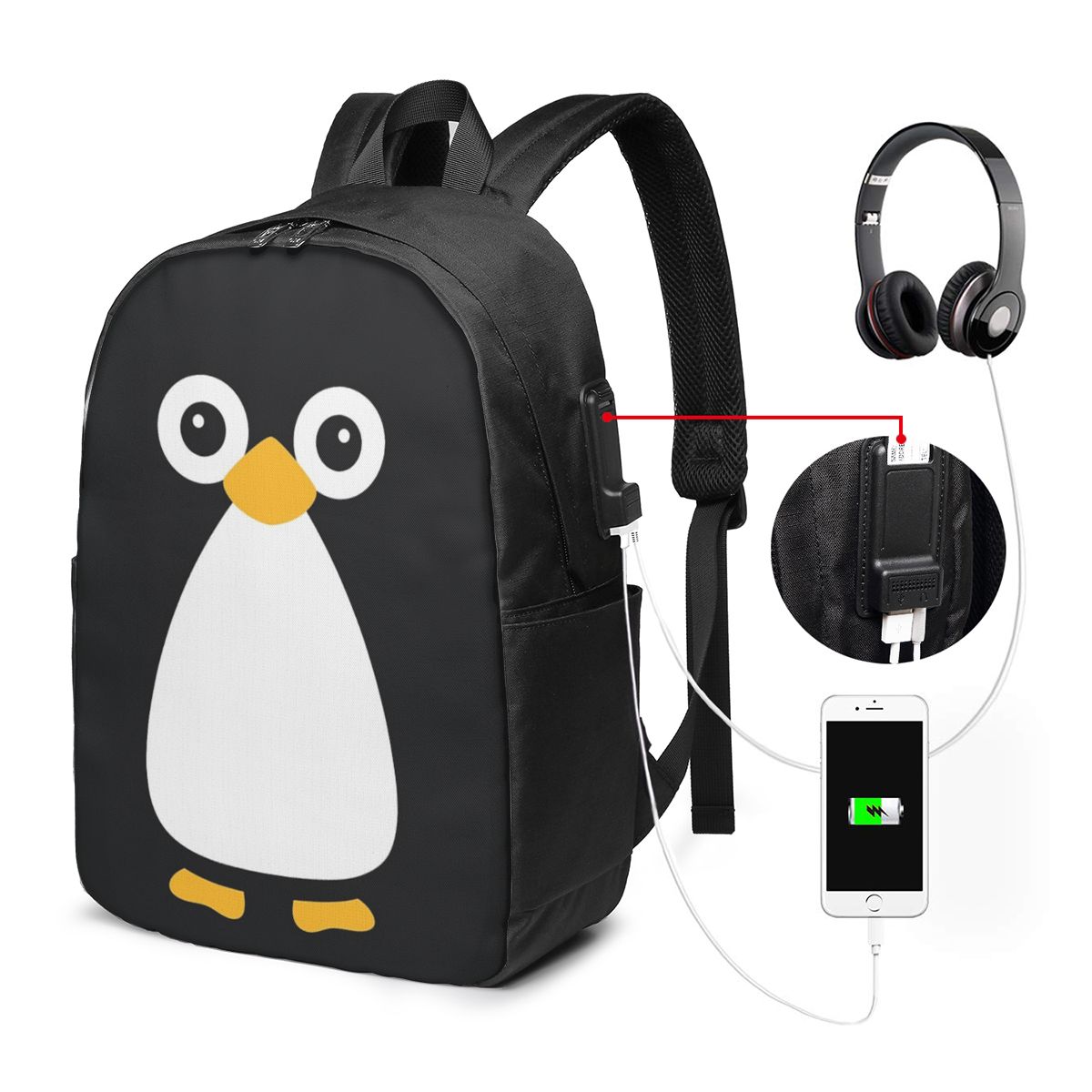 Cute Vector Penguin Backpack T - Women Bags College 评论和价格