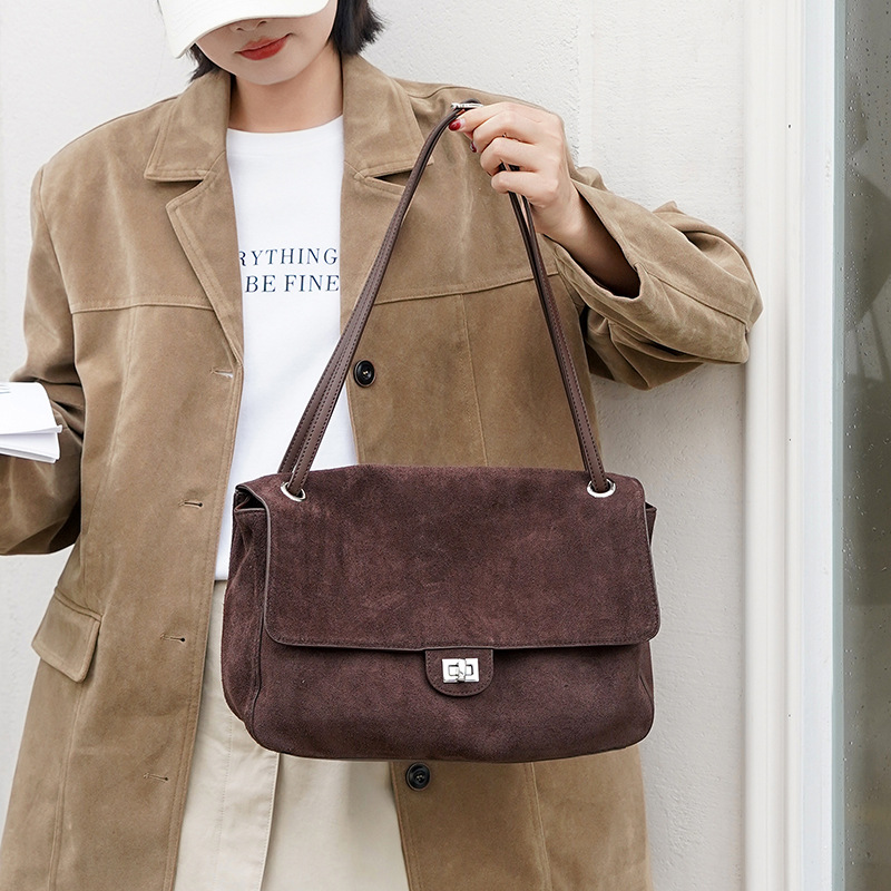 Genuine Suede Leather Underarm - Women'S Work Bags Tote 评论和价格