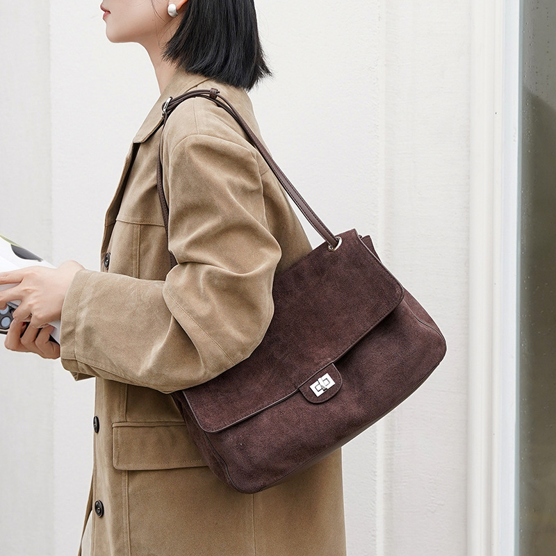 Genuine Suede Leather Underarm - Women'S Work Bags Tote 评论和价格