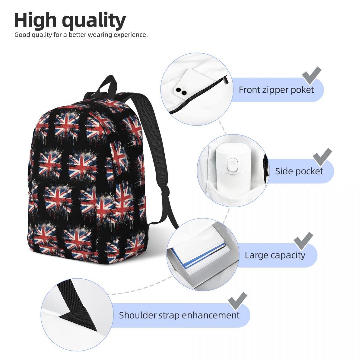 Union Jack Flag Of The UK Back - Women Bags Uk Sale 评论和价格