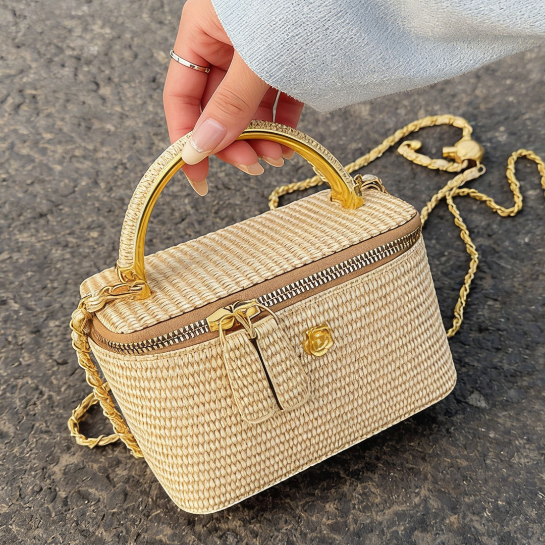 2026 new woven pattern box bag - Women Bags Golden 评论和价格