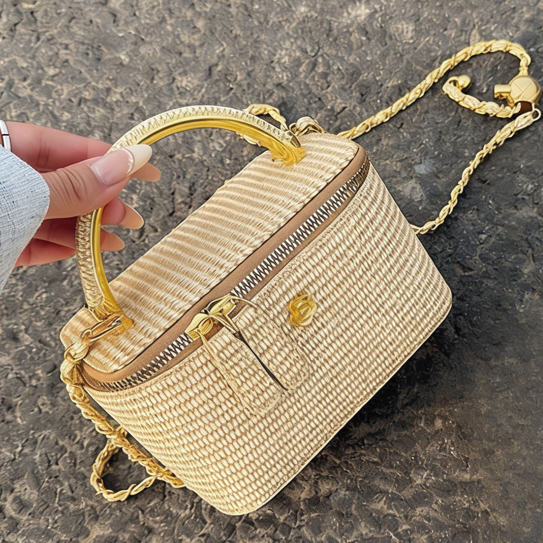 2026 new woven pattern box bag - Women Bags Golden 评论和价格
