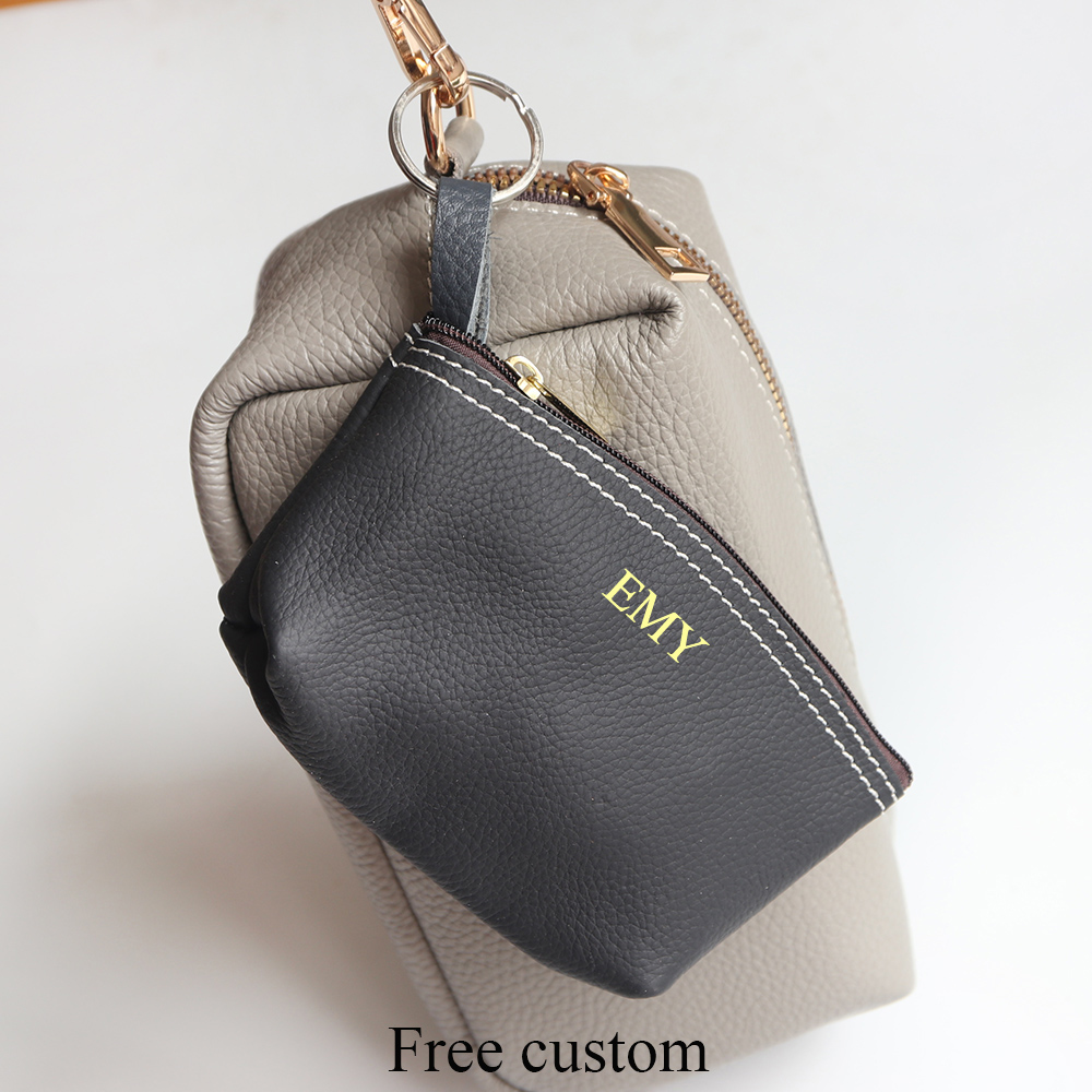 Cowhide Zip Coin Pouch Custom  - Women Bags Zip 评论和价格